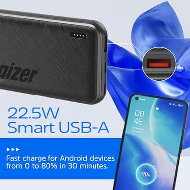 Energizer 10000mAh Poratable Charger Fast Charging 22.5W Power Bank with 3 Outputs Battery Pack Charger for iPhone 16 15 14 13 12, Samsung, Google, iPad, Tablet and More_UE10055PQ - Image 4