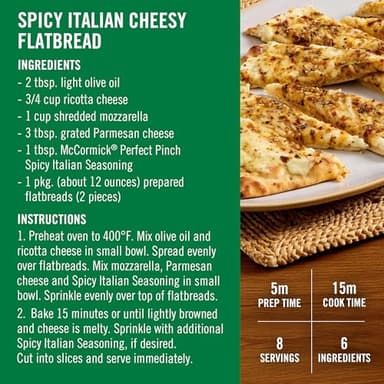 McCormick Perfect Pinch Seasoning, Spicy Italian, For Adding Italian Flavor with a Kick to Pizza, Pasta, Dressings & Sauces, 3.88 oz - Image 9