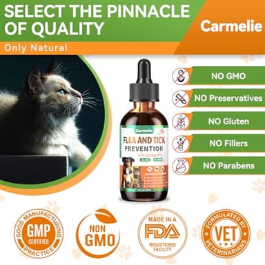 Oral Flea and Tick Support for Dogs and Cats, Natural Dog Flea and Tick Defense, Cat Flea Drops Supplements with Vitamin for Pets - All Breeds and Ages - Bacon - Image 6