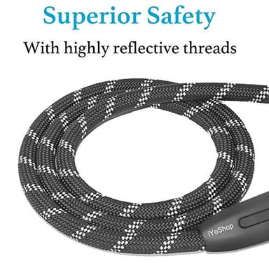 iYoShop Durable Slip Lead Dog Leash with Padded Handle and Highly Reflective Threads, No Pull Dog Training Leash, (1/2" x 6 FT, Black) - Image 4