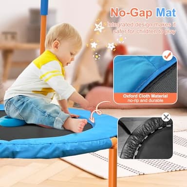 Ativafit 36inch Mini Toddler Trampoline for Kids Ages 1-6 Indoor Outdoor Folding Small Rebounder Trampoline with Foam Handle Safety Padded Cover Fun for Kids - Image 2