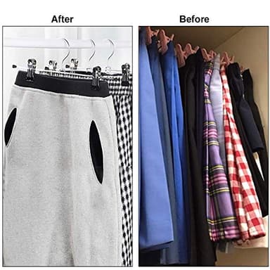 NORTHERN BROTHERS Pants Hangers with Clips Heavy Duty 20 Pack, Adjustable Metal Pants Hanger, Skirt Hangers with Clips Space Saving Hangers for Jeans - Image 5