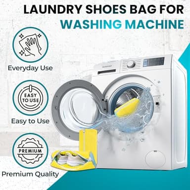 DASZERX Shoe Washing Machine Bag - 2 Pcs Set - Resuable Shoe Bag for Washing Machine and Dryer - 360° Wrap Shoe Washing Bag for Sneakers, Boots & Delicate Footwear - Image 4
