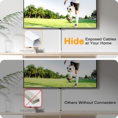 Delamu Cord Hider, 157in Wire Covers for Cords on Wall, Premium Cable Hider Cord Covers for Wires, Cable Management Wire Hiders for TV, Cable Raceway Kit, W0.95 H0.55in, White - Image 6