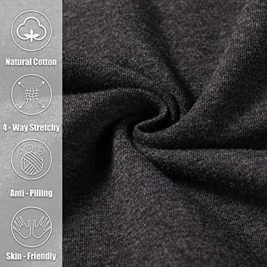 Pudolla Men's Cotton Yoga Sweatpants Athletic Lounge Pants Open Bottom Casual Jersey Pants for Men with Pockets (Charcoal Medium) - Image 4