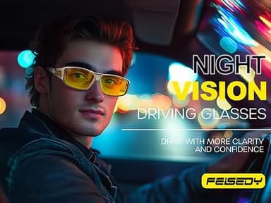 FEISEDY Night Driving Fit Over Glasses Sunglasses for Men Women,Polarized Wrap Around Yellow Sunglasses UV400 B2593 - Image 6