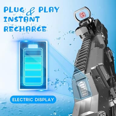 SOFITEN Electric Gel Ball Blaster High Speed 200+FPS Automatic Blaster 100+ Feets Battery Display Foldable Stock Modular Battery with 40,000 Gel Balls Outdoor Games Summer Gifts Ages 14+ - Image 4