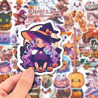 100PCS Non Repeating Halloween Children's Cartoon Pumpkin Themed Stickers Party Favors Vinyl Waterproof Holiday Party, Halloween Children's Cartoon Party Stickers Decoration - Image 4