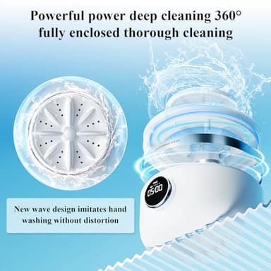 Mesenymm Portable Washing Machine, Rechargeable 4000mAh Cordless Mini Washing Machines, 1L Underwear Washing Machine, Collapsible Compact Washer for Baby Clothes/Underwear/Camping/RV Travel/Apartment - Image 4