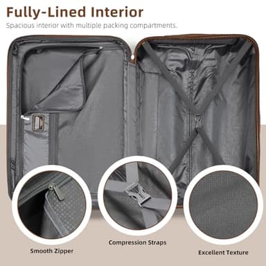 LARVENDER Luggage Sets 6 Piece Hardside Expandable Suitcase Set with Spinner Wheels TSA Lock Black, Travel Luggage Set Clearance for Men and Women, Black - Image 7