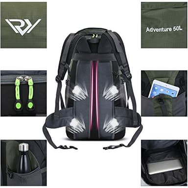 RuRu monkey 50L Hiking Backpack, Lightweight Camping Backpack for Travel Outdoor, Hiking Bag for Men & Women - Image 4