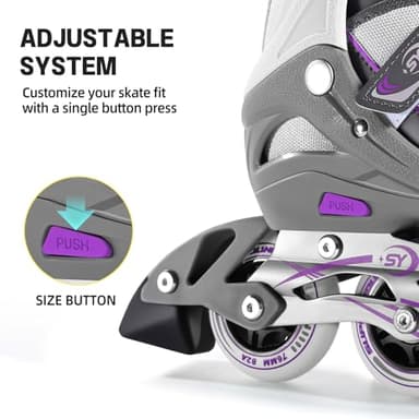 SUPER YOUNGSTER Women's Adjustable Inline Skate, Roller Skates Blades for Female Adults - Image 4