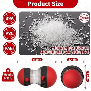 COSOWO Interactive Dog Treat Dispenser and Puzzle Toys, Dog Slow Food Feeder Rolling Ball for Reducing Boredom and IQ Training Toys, Red - Image 5