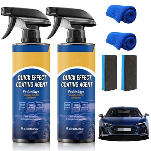 2PCS Car Coating Spray, Quick Effect Coating Agent, Coat Car Wax,Car Scratch Wax Coating Spray, Oil Film Emulsion Glass Cleaner - Image 1