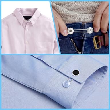 16 Pcs 4 Styles Collar Extenders for Mens Shirts, Elastic Neck Extenders/Button Extender for Dress Shirts, Tie, Suit Accessories Men for 1/2 Size Expansion of Men Dress Shirts - Image 6