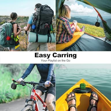 Bobtot Portable Bluetooth Speakers, Wireless IPX7 Waterproof Mini Speaker with 16H Playtime, Loud Stereo Sound, TWS, Built-in Microphone, Small Size with Lanyard, Black - Image 7