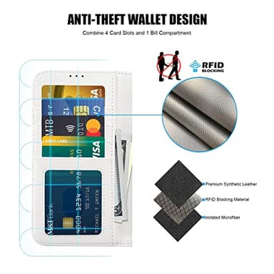 DorisMax for iPhone 14 Plus Wallet Case,Detachable Flip Folio Cover RFID Blocking 4 Card Slots Holder Premium PU Leather Magnetic Kickstand Protective Phone Case 6.7" Colorful Flowers - Image 5