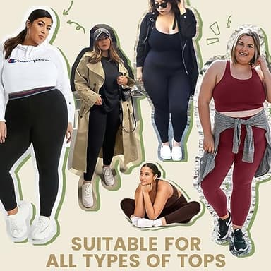 HLTPRO 3 Pack Plus Size Leggings with Pockets for Women - Black High Waisted Tummy Control Soft Yoga Pants for Gym Workout - Image 3
