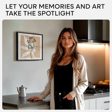 Homeforia Black 12x12 Picture Frames, High End Metal 12 x 12 Square Poster Frame with Mat 10 x 10 Photo, 12x12 Black Frame Matted to 10x10 Print, 12by12 Thin Frames, Tempered Glass, Wall Kit, Set of 1 - Image 2