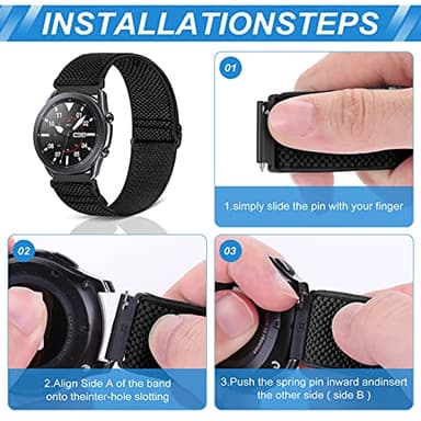 Relting Compatible with 16mm 18mm 19mm 20mm 22mm 24mm Watch Bands Quick Release Replacement Wristband,Adjustable Stretchy Nylon Solo Loop Straps Fabric Braided Sport Elastic Bands for Men Women - Image 3