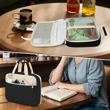 CASIRENA Bible Covers for Women - Extra Large Size Bible Carrying Case, Church Bible Bag with Padded Handle, Adjustable Shoulder Strap, Zippered Pockets, Perfect Gifts for Church Religious - Image 6