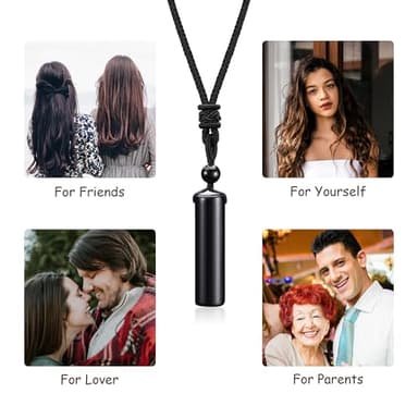 Top Plaza 2 Pcs Green Aventurine Opal Healing Crystal Stone Necklaces for Men Amulet Protection Cylindrical Pendant Necklaces Adjustable Braided Natural Quartz Gemstone Necklace Jewelry - Image 7