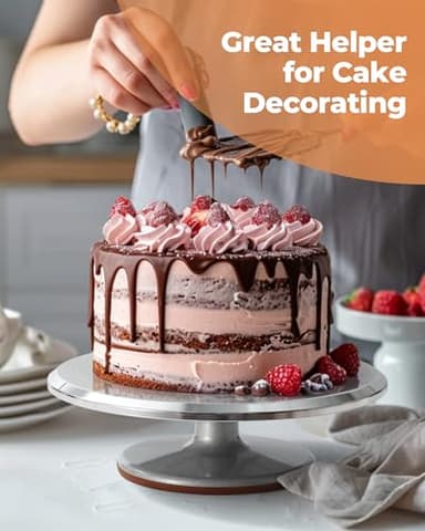 Kootek 51 Pcs Cake Decorating Kit, 12" Aluminum Alloy Cake Turntable, 10 Numbered Icing Tips, Offset and Straight Spatulas, Cake Leveler, Pastry Bags Baking Supplies - Image 6