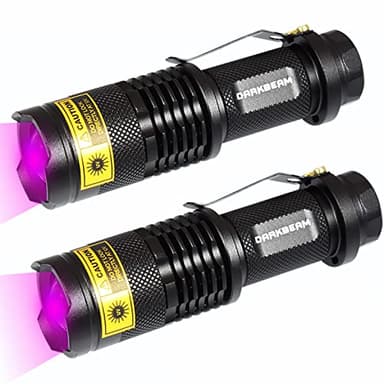 DARKBEAM UV 395nm Flashlight Ultraviolet led Light Blacklight Wood's lamp Portable 400nm Mini Detector for Dog/Cat Urine Pet Stains, Anti-counterfeiting Identification, Resin Curing,2 Pack - Image 1