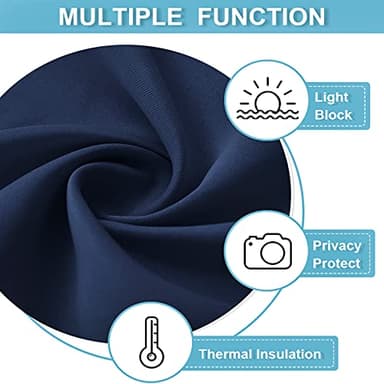 RYB HOME Blackout Curtains for Bedroom - Light Block Insulating Privacy Solar Curtain Set for Kitchen Living Room Home Theater Basement, 42 x 45 per Panel, Navy Blue, 2 Pcs - Image 6