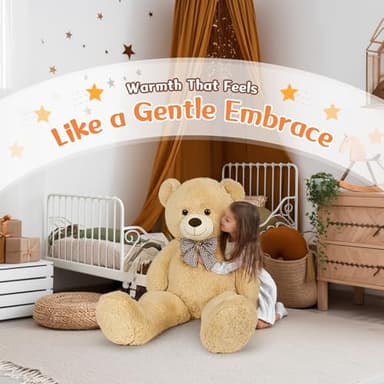 MorisMos Bow Tie Giant Teddy Bear 4 Feet, 47inch Stuffed Animal Big Teddy Bear Plush, Classic Girlfriend Boyfriend Gift, Brown - Image 6