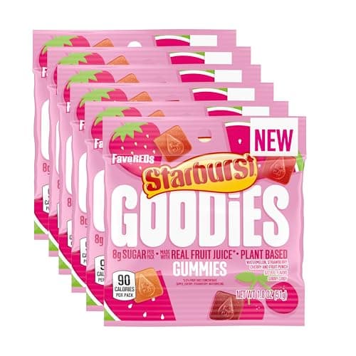 STARBURST GOODIES FaveREDS Plant-Based Low Sugar Candy Fruit Gummy Candies, 1.8 Oz Bags (Pack of 12) - Image 1