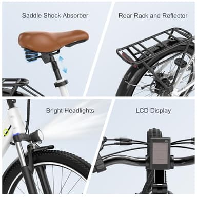 Cybervelo 1000 Peak Electric Bike for Adults,up 80 Miles Removable Battery Ebike, 26" Electric Mountain E Bike with 7-Speed,Adult Electric Bicycles for Commute Beach Snow - Image 7