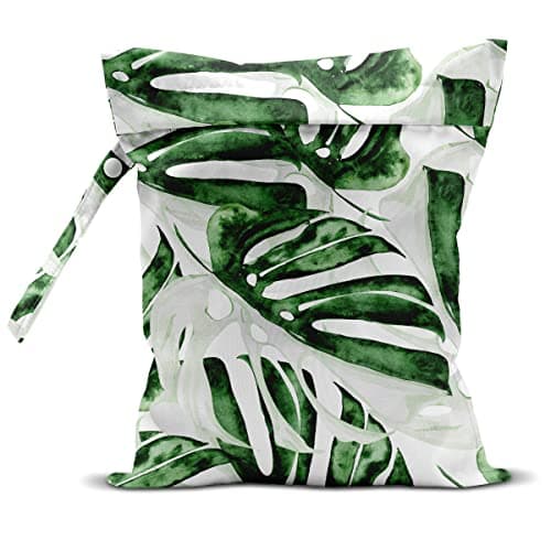 zcyxuuw Wet Bag, Wet Dry Bag, Wet Bag for Swimsuit, Travel, Beach, Pool, Diapers, Dirty Yoga Gym Clothes, Makeup Bag, Waterproof Tropical Palm Leaves Decor Jungle Palm Leaf Favors - Image 1