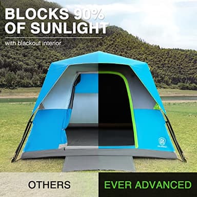 EVER ADVANCED 6 Person Camping Tent, Blackout Design Tent for Camping Instant Cabin Tents for Family with Rainfly, 60s Easy Setup, Water-Resistant - Image 2