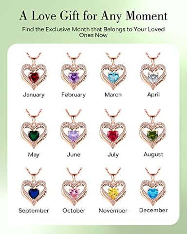 S925 Sterling Silver Necklace for Women, Jewelry for Mom, Birthday Gifts for Wife, Girlfriend Anniversary Necklaces, Daughter Heart Love Jewel, Gift for Her, Aug - Image 6