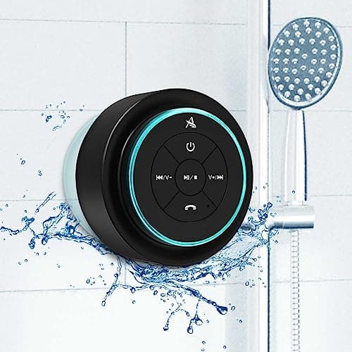 XLeader, Upgraded, Pro Shower Speaker, Certified IPX7 Waterproof Bluetooth Speaker with Suction Cup, Hook Clip, Built-in Mic, Crystal Sound&Rich Bass, up to 12H Playtime, Ideal Gifts - SoundAngel Mate - Image 1