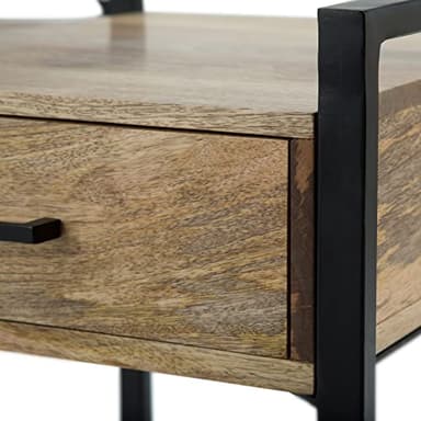 SIMPLIHOME Riverside SOLID MANGO WOOD and Metal 20 inch Wide Rectangle Modern Industrial End Side Table in Natural for the Living Room and Bedroom - Image 7