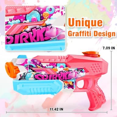 Water Gun for Adults Kids: 600CC 4 Pack Squirt Blasters Super Water Guns for Adults Kids,Water Gun Outdoor Toys High Capacity Summer Soaker for Swimming Pool Beach Fighting, Long Shooting Distance - Image 2