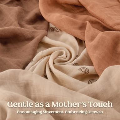 Muslin Swaddle Blankets - 4 Pack | Muslin Baby Blanket for Newborn Boy/Girl | Soft&Breathable Receiving Blankets | Newborn Swaddle Blanket (47" x 47")| Baby Essentials,Registry & Gift- Desert Dreams - Image 7
