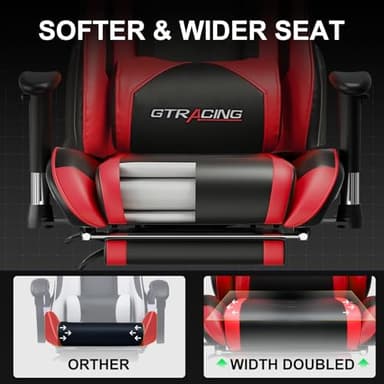 GTRACING Gaming Chair with Footrest, High Back Computer Chair Ergonomic Game Desk Chair Racing Executive Adjustable Swivel Rocker with Headrest and Lumbar Support - Image 6
