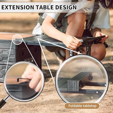 Naturehike Lispace Camping Table with Storage Box, 50L Collapsible Trunk Organizer with Lid, Folding Storage Bin for Camping Picnic Home - Image 5