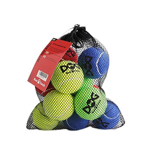 INSUM Tennis Balls for Dogs - 12 Pack 2.5'' Durable Non-Toxic Outdoor Dog Toys Balls with Mesh Bag, SGS Certified, Colorful Fetch Toys, Medium Large Breeds (Non Squeaky) - Image 1