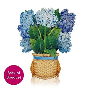 Freshcut Paper Pop Up Cards, Nantucket Hydrangeas, 12 Inch Life Sized Forever Flower Bouquet 3D Popup Greeting Card, Birthday Cards, Thank You Card, Blank Notecard & Envelope - Image 8