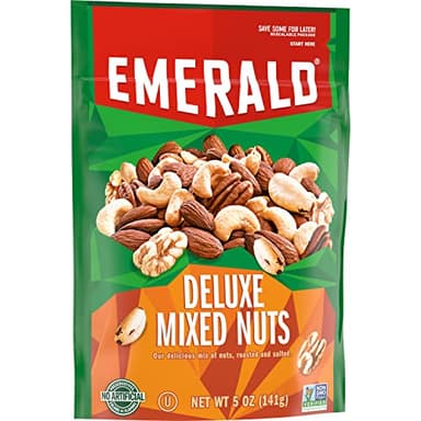 Emerald Salted Deluxe Mixed Nuts (1-Pack) | 5oz Resealable Bulk Bag | Cashews, Almonds, Walnuts, Brazil Nuts, Pecans | Plant-Based Protein | No Artificial Flavors, Preservatives, or Synthetic Colors - Image 9