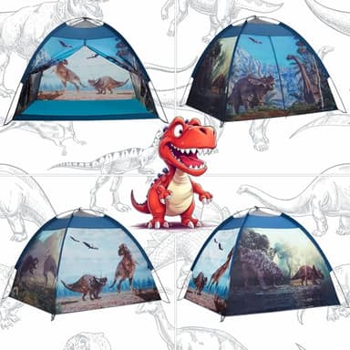 Mnagant Dinosaur Kids Play Tent-61”x61”x45”Realistic Dinosaur Kids Tent Indoor & Outdoor, Pop Up Play House for Kid, Boys & Girls Age 3-12 - Image 4