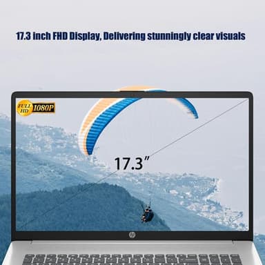 HP 17 Laptop, 17.3" FHD Display, 32GB RAM, 1TB SSD, AMD Ryzen 5 Processor(Beats i7-1165G7, Up to 4.3GHz), Webcam, Numeric Keypad, Long Battery Life, Windows 11 Home, Alpacatec Accessories, Silver - Image 3