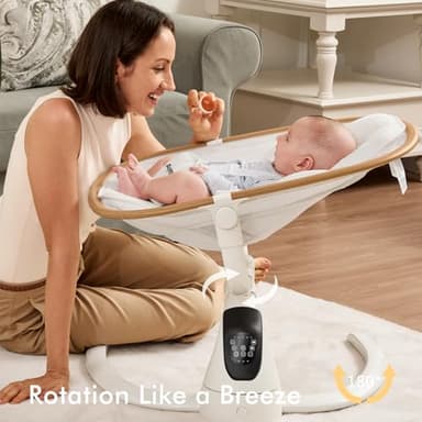 Angelbliss Electric Baby Swing with Cry Detection, Side-to-Side Motion, 5 Speeds, 180 Rotation, Indoor Swing for Infants and Toddlers (White) - Image 5