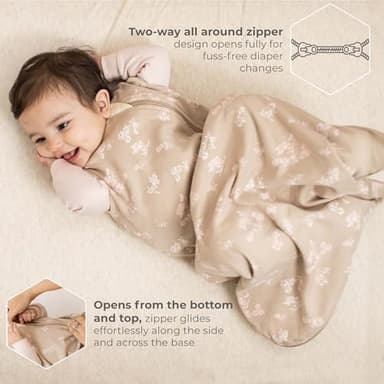 Burt's Bees Baby Beekeeper Infant Wearable Blanket, 100% Organic Cotton Unisex, Girl, Boy Swaddle Transition Sack - Light Weight 0.5 TOG or Medium Weight 1.5 TOG - Newborn Essentials Sleep Clothes - Image 3