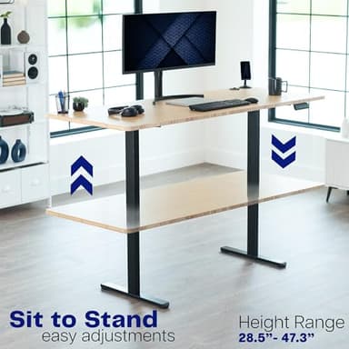 VIVO Heavy Duty Dual Motor Electric Sit Stand Desk Frame, 220 lbs Capacity up to 85" x 43" Tops, Memory Controller Height Adjustable Frame Only, Black, DESK-E-200B - Image 8