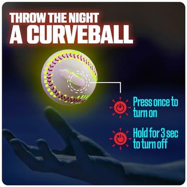 GlowCity Premium Leather LED Rechargeable Light-Up Baseball - Illuminate The Game - Nighttime Fun and Play - Sports Stuff & Gadgets for Kids Age 8 Years Old and Up - Catch Only - Image 5